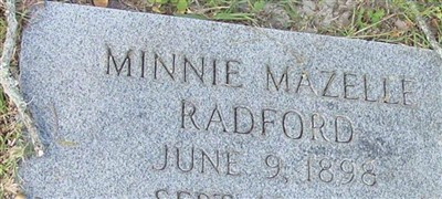 Minnie Mazelle Manning Radford Minnie Mazelle Manning Radford