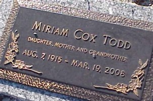 Miriam Todd Cox Miriam Todd Cox