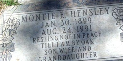 Montie E Hensley Montie E Hensley