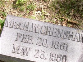 Mrs. H.W. (Mary?) Crenshaw Mrs. H.W. (Mary?) Crenshaw