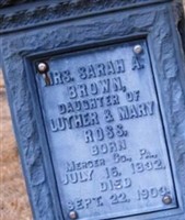 Mrs. Sarah A. Ross Brown Mrs. Sarah A. Ross Brown