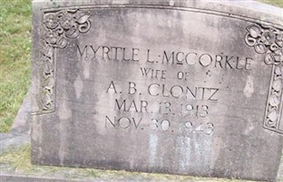 Myrtle L McCorkle Clontz Myrtle L McCorkle Clontz