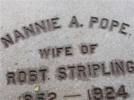Nannie A. Pope Stripling Nannie A. Pope Stripling