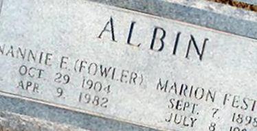 Nannie E. Fowler Albin