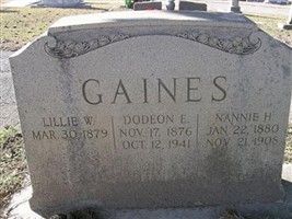 Nannie H Gaines