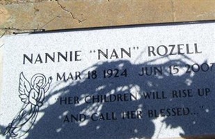 Nannie Viola "Nan" Stearns Rozell Nannie Viola "Nan" Stearns Rozell