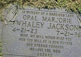 Opal Majorie Whaley Jackson