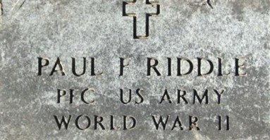 Paul F Riddle Paul F Riddle