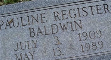 Pauline Register Baldwin Pauline Register Baldwin