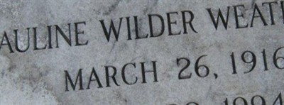 Pauline Wilder Weatherly