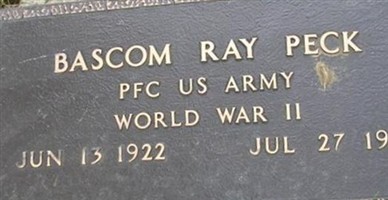PFC Bascom Ray "Pops" Peck PFC Bascom Ray "Pops" Peck
