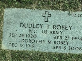 Pfc Dudley T Robey