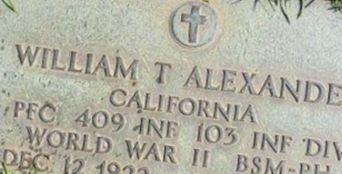 PFC William Thomas Alexander