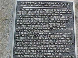 Potawatomi 'Trail of Death' Route Marker