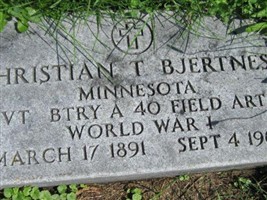 Pvt CHRISTIAN THEODOR BJERTNESS Pvt CHRISTIAN THEODOR BJERTNESS