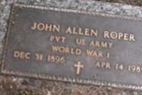 Pvt JOHN ALLEN ROPER
