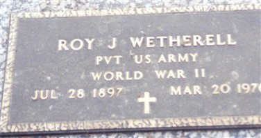 Pvt Roy J. Wetherell Pvt Roy J. Wetherell