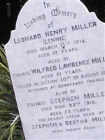 Pvt Wilfred Lawrence Miller Pvt Wilfred Lawrence Miller