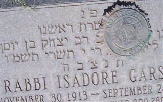 Rabbi Isadore Garsek Rabbi Isadore Garsek