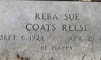 Reba Sue Coats Reese Reba Sue Coats Reese