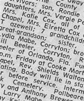 Relda Leona Beeler Brewer Relda Leona Beeler Brewer