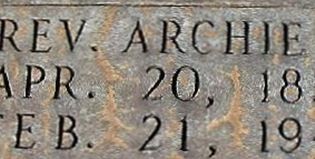 Rev Archie T. Abercrombie