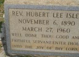 Rev Hurbert Lee Isley