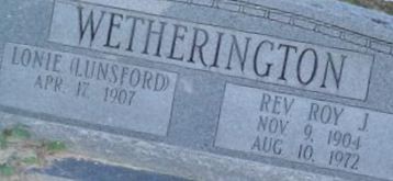 Rev Roy J Wetherington Rev Roy J Wetherington