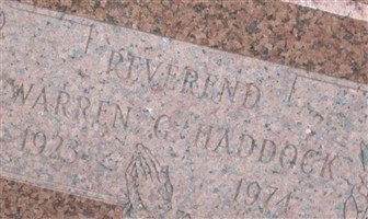Rev Warren G Haddock Rev Warren G Haddock
