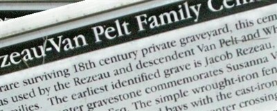 Rezeau-Van Pelt Family Cemetery Rezeau-Van Pelt Family Cemetery