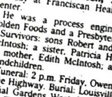 Robert Dwight "Bob" McIntosh Robert Dwight "Bob" McIntosh