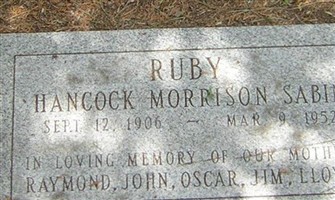 Ruby Hancock Morrison Sabin Ruby Hancock Morrison Sabin