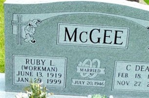 Ruby L. Workman McGee Ruby L. Workman McGee