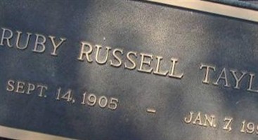 Ruby May Russell Taylor Ruby May Russell Taylor