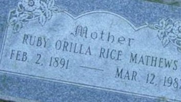 Ruby Orilla Rice Mathews Ruby Orilla Rice Mathews