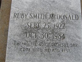 Ruby Smith McDonald Ruby Smith McDonald