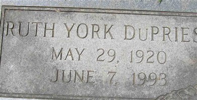 Ruth Louise York DuPriest Ruth Louise York DuPriest