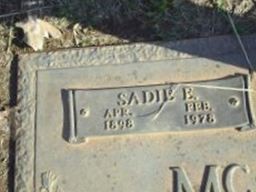 Sadie Ella Thomas McDowell Sadie Ella Thomas McDowell