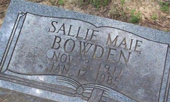 Sallie Maie Bowden Sallie Maie Bowden