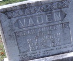 Sarah Angeline Collins McGee Vaden Sarah Angeline Collins McGee Vaden