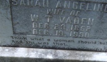 Sarah Angeline Collins McGee Vaden Sarah Angeline Collins McGee Vaden