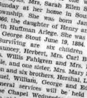 Sarah Ellen Arledge Stout Sarah Ellen Arledge Stout