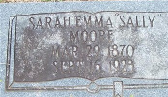 Sarah Emma "Sally" Moore Sarah Emma "Sally" Moore