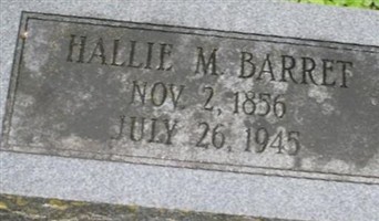 Sarah M "Hallie" McGehee Barret Sarah M "Hallie" McGehee Barret
