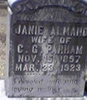 Sarah 'Janie' Almand Parham Sarah 'Janie' Almand Parham