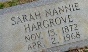 Sarah Nannie Hargrove Sarah Nannie Hargrove
