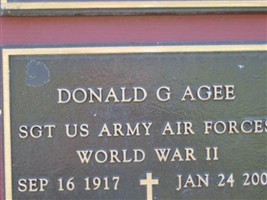 Sgt Donald G Agee