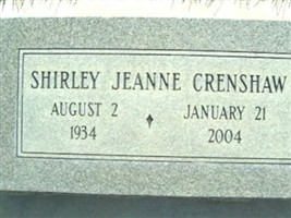 Shirley Jeanne Crenshaw Shirley Jeanne Crenshaw