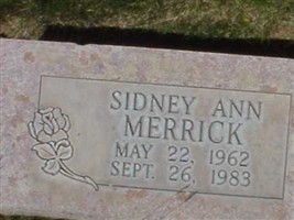 Sidney Ann Merrick Sidney Ann Merrick