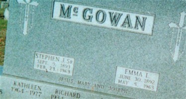 Stephen Joseph McGowan, Sr Stephen Joseph McGowan, Sr